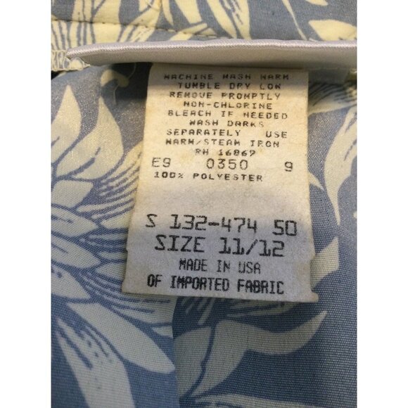 Vintage That's Me Women's Jacket Size 9/10 and Skirt Size 11/12 Set Floral Blue - Picture 11 of 14